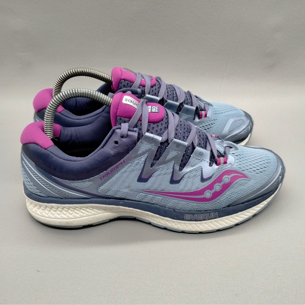 Saucony Triumph ISO 4 Womens Size 9 Running Shoes Blue Purple Silver EVERUN